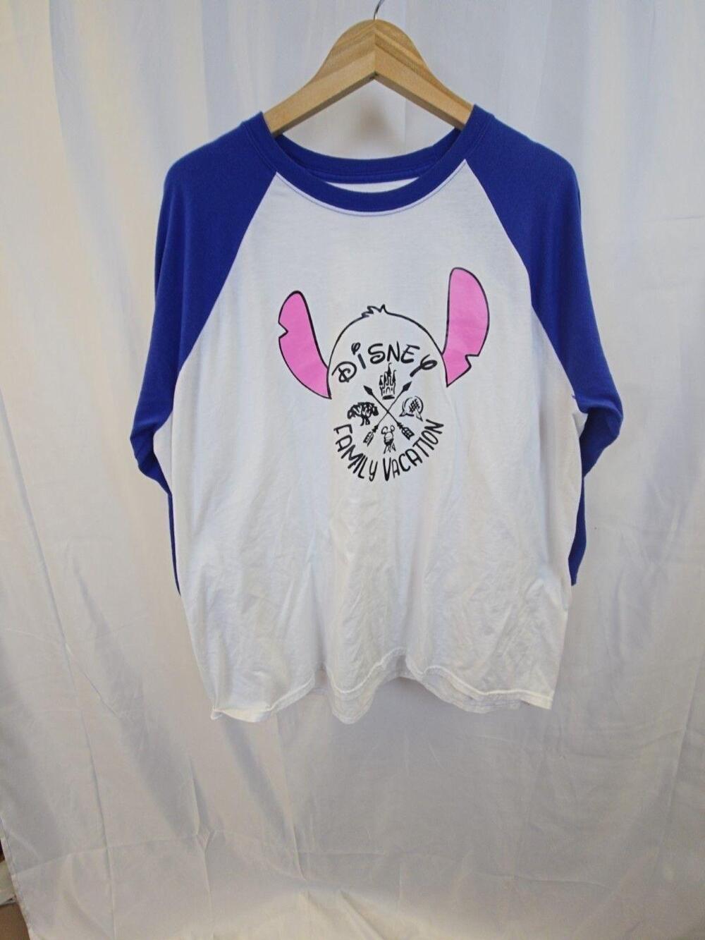 Hanes Shirt Mens 3XL White Disney Lilo & Stitch Ohana Means Family 3/4 Sleeve